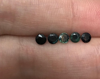 Pick One- 3.5mm Blue Sapphire 0.20-0.26 Carats Round Greenish Blue Sapphire, Faceted Loose Gemstone