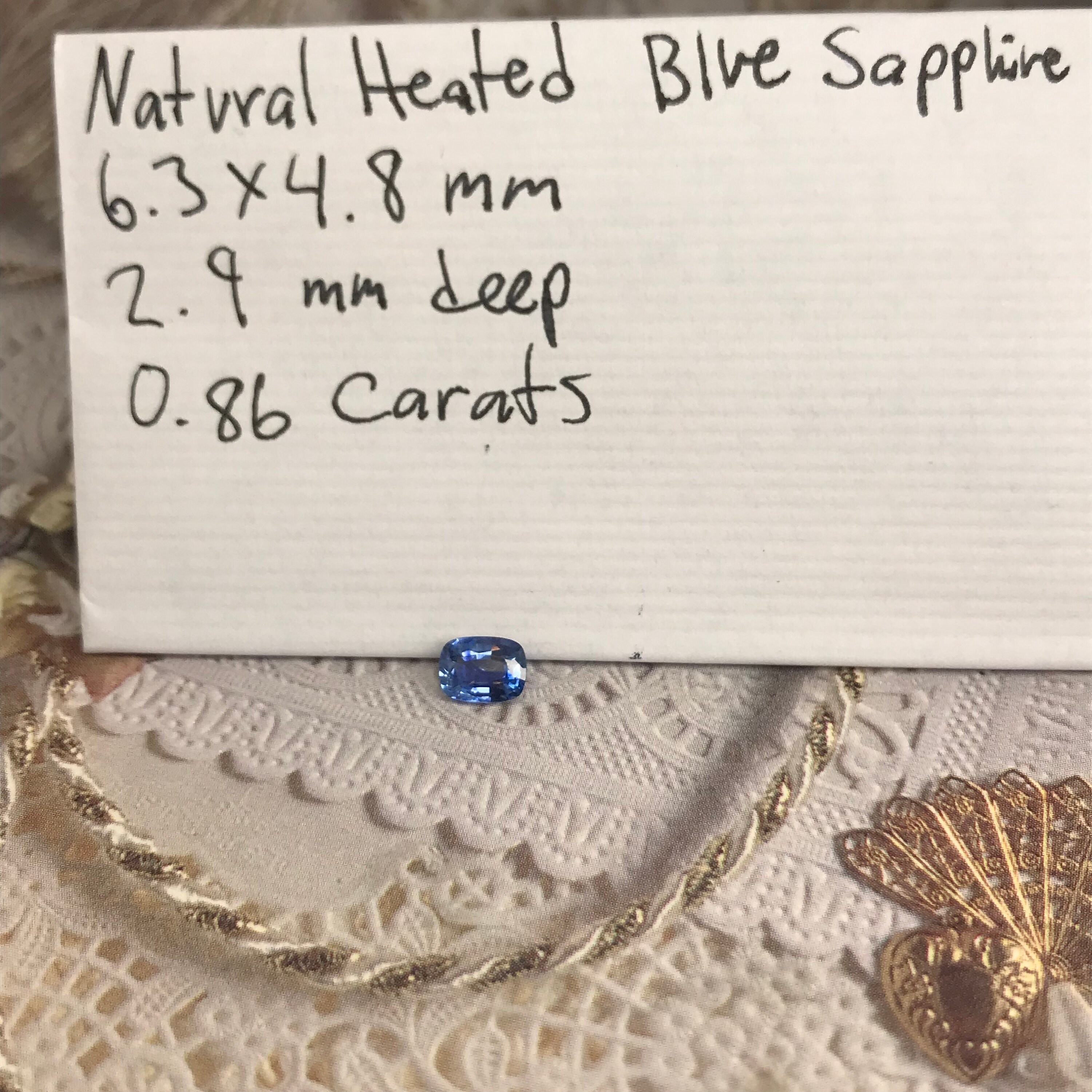 6.3x4.8 mm Natural Blue Sapphire .86 Carats Cushion Cut | Etsy