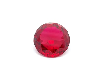 15mm Lab Ruby 14.73 carat Round Cut, Faceted Loose Red Ruby