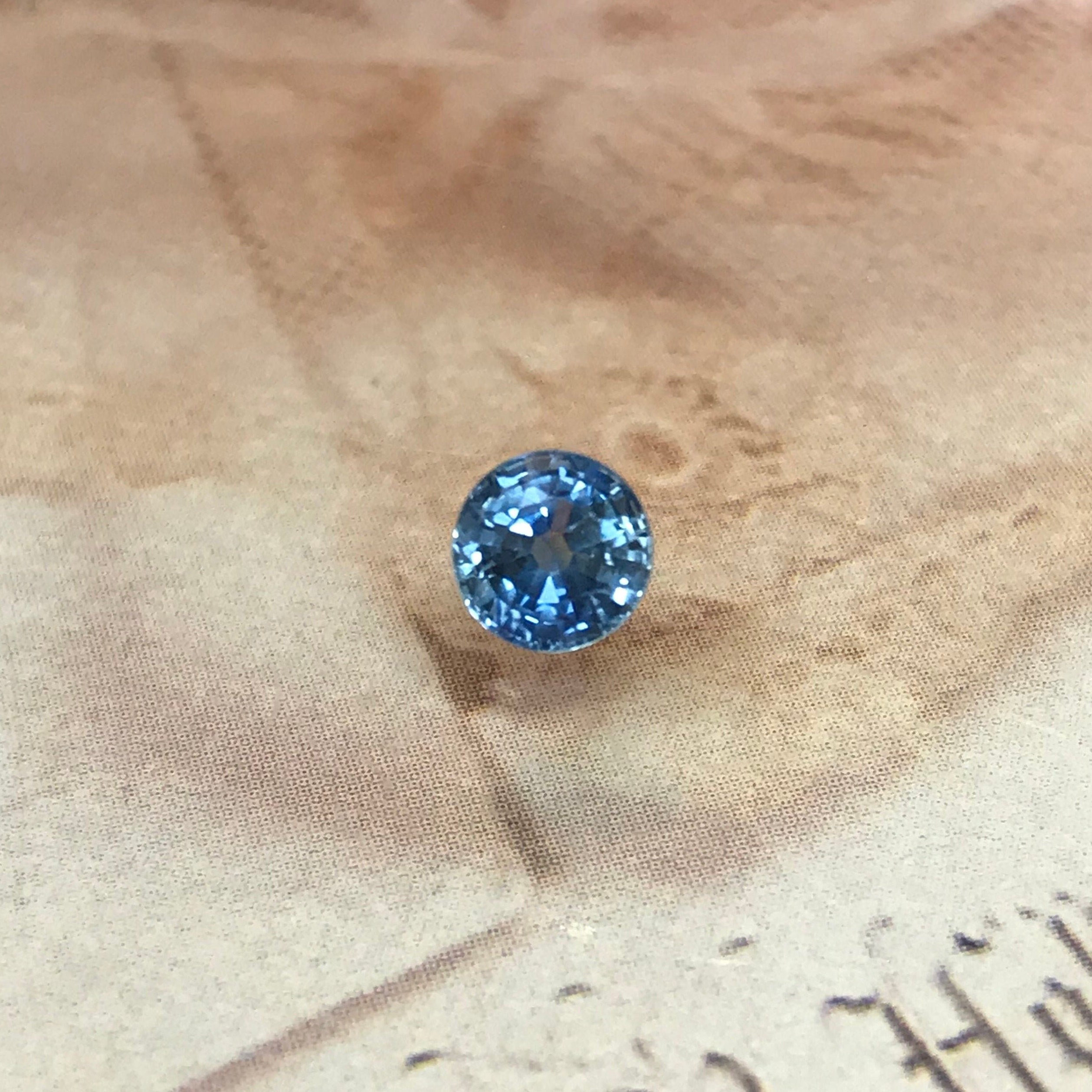 0.97 Carat Natural Blue Sapphire 5.4mm Round Corundum Medium Light Blue Faceted Loose Unmounted Center Stone Genuine Earth Mined Gemstone