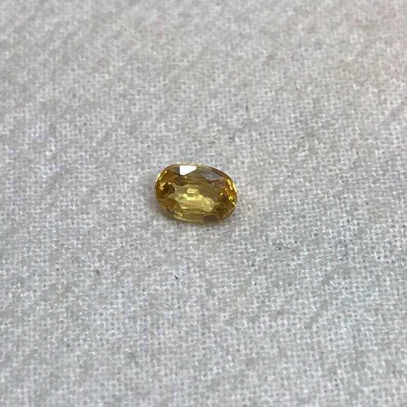 Natural Yellow Sapphire 0.67 Carat 5.8x4.1mm Oval Cut, Beryllium Treated Sapphire, Faceted Loose Gemstone, BE Treated image 6