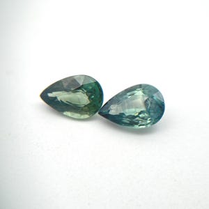 Pair of 6x4mm Teal Green Sapphires, 0.50 Ct ea.