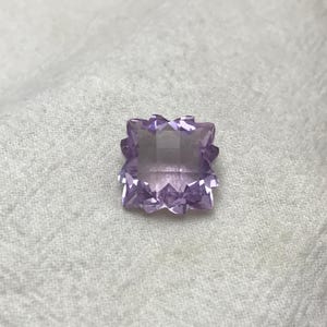 Fancy Cut Lavender Quartz/Amethyst, 9 Carat, 13.5mm, Snowflake Cushion cut, February Birthstone image 4