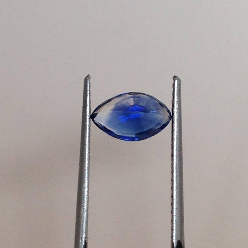 0.90 Carat Natural Blue Sapphire 8x5mm Marquise Cut, Blue Faceted Unmounted Gemstone, Low Heat Sapphire image 5
