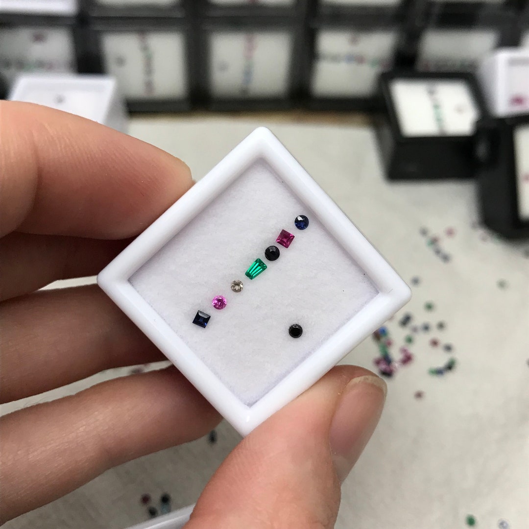 8 Gemstone Mix, 1.8mm Loose Faceted Gems, Tiny Precious & Semiprecious Gems, Ruby, Sapphire