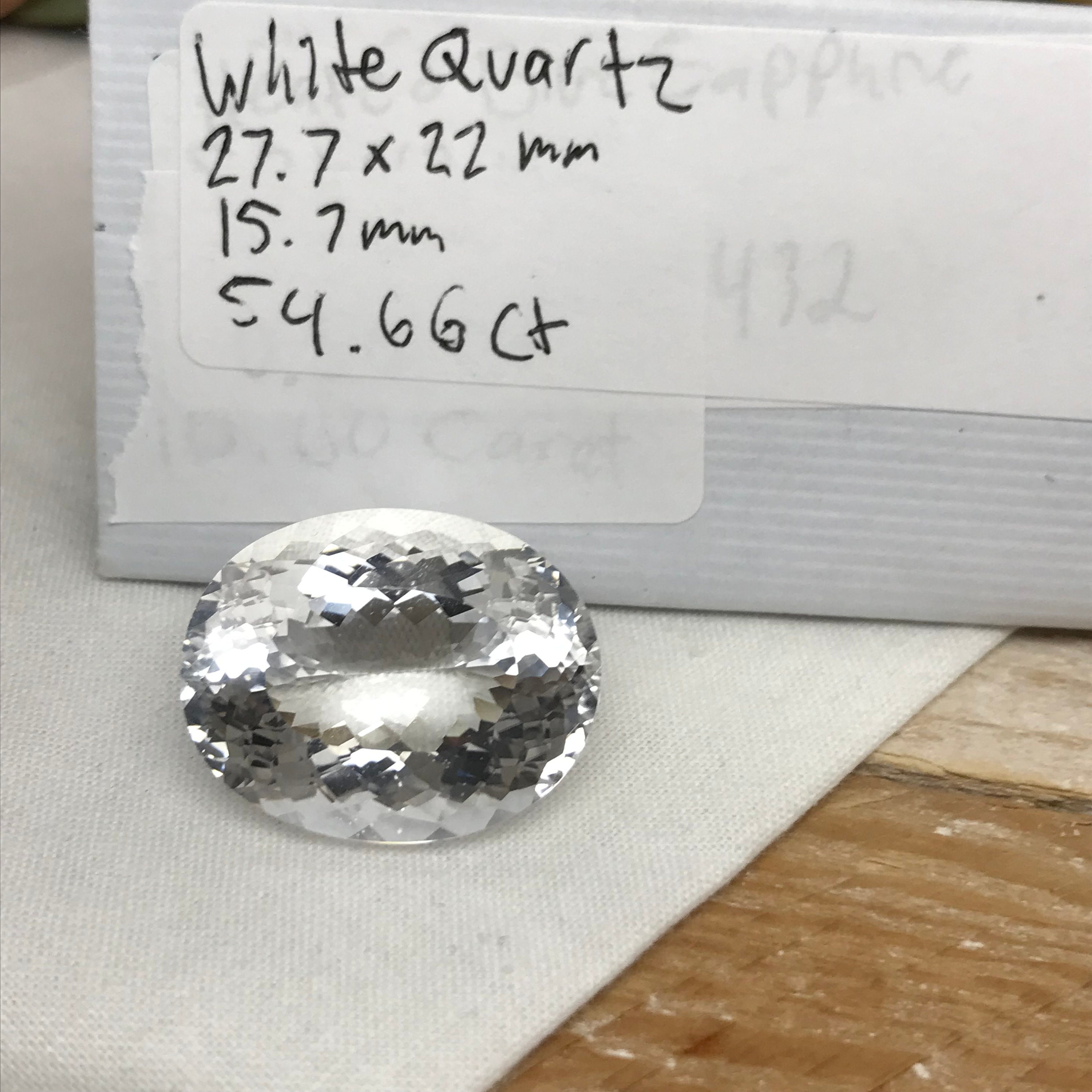 54 Carat Quartz 28x22mm Oval Cut Loose Gem, Large Gemstone