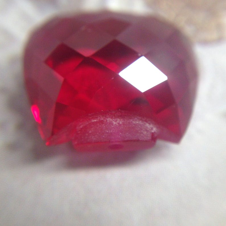 Lab Created Ruby Bead Faceted Checkerboard Synthetic Ruby gemstones loose unmounted jewelry making man-made Unique Multiple available Purse image 3