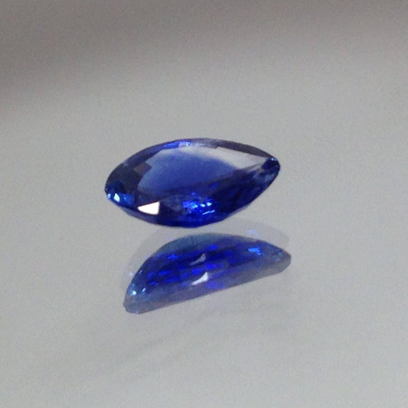 0.90 Carat Natural Blue Sapphire 8x5mm Marquise Cut, Blue Faceted Unmounted Gemstone, Low Heat Sapphire image 3