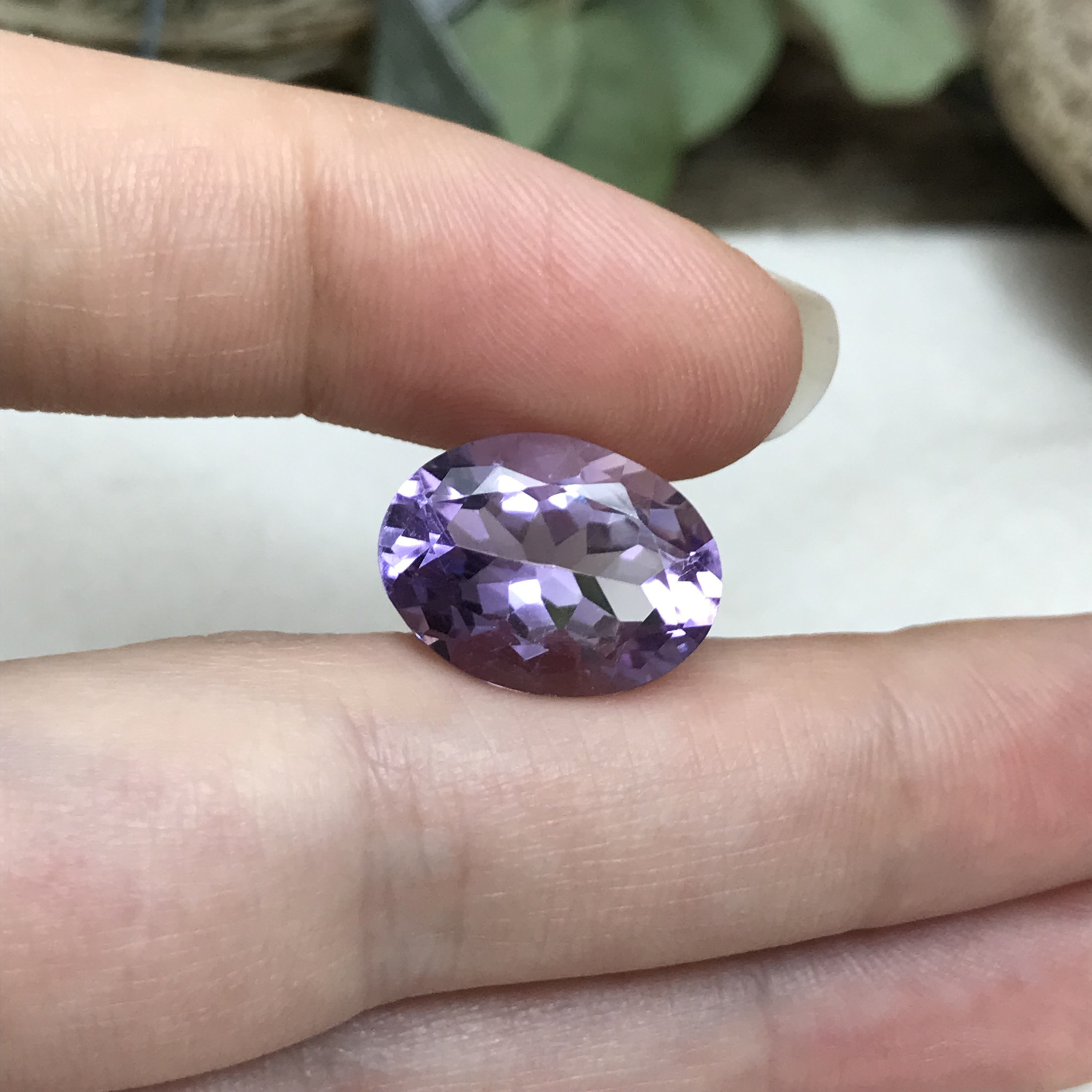 16x12mm Light Purple Amethyst, Oval, 8.20 Carat Loose Gem
