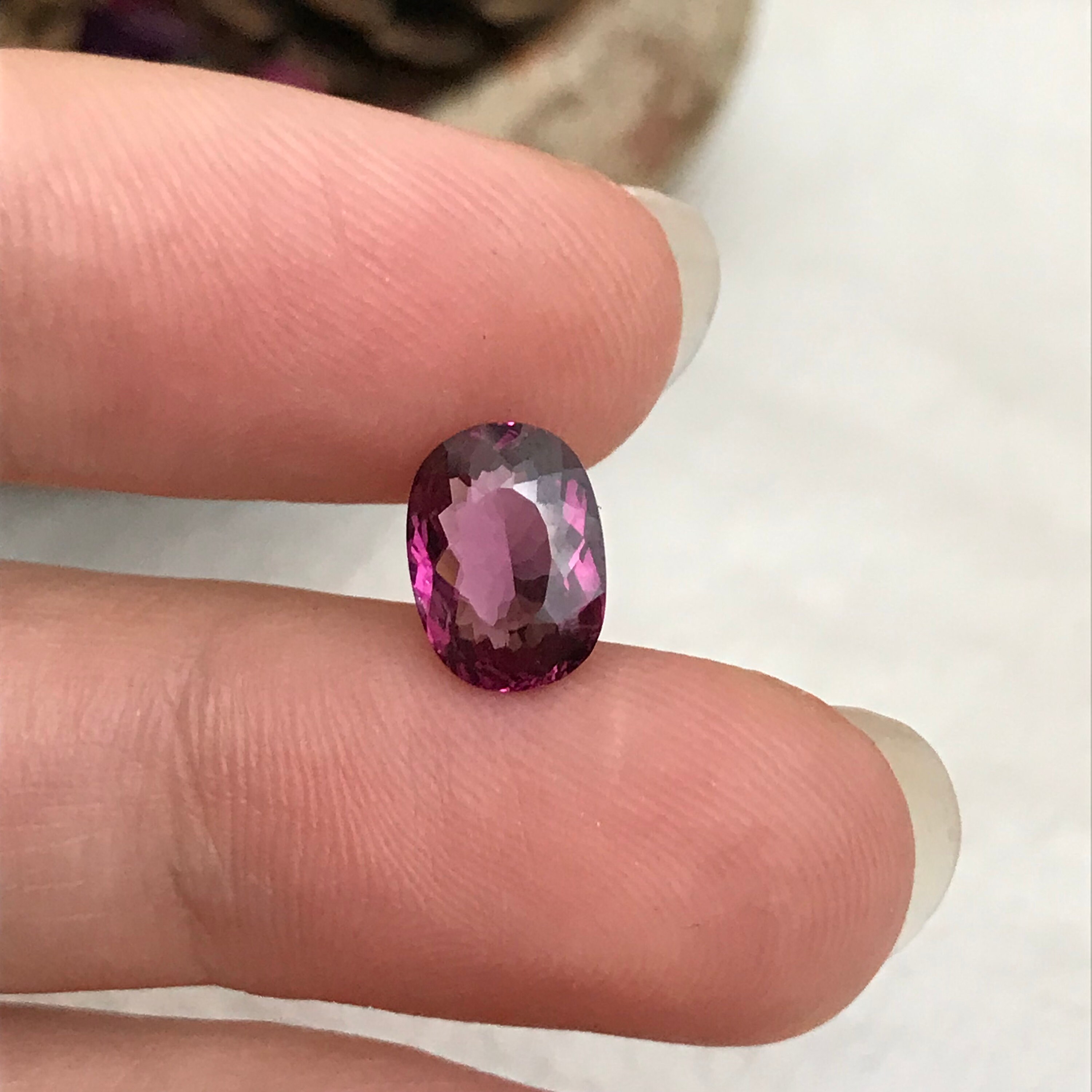 Natural Rhodolite Garnet 2 Carat 9x7 Purple Red Garnet Faceted