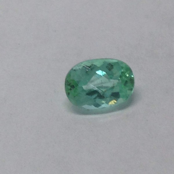 Natural Green blue Iron Bearing Tourmaline Gorgeous Color 7x5 mm Carat Faceted Loose Gemstone Oval Checkerboard Cut Unmountedl gem jewelry