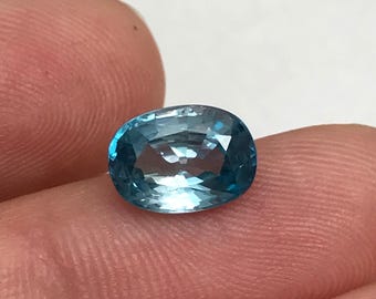 2.76 Carat Blue Zircon 9.26x6.67mm Oval Cut, Faceted Loose Gemstone