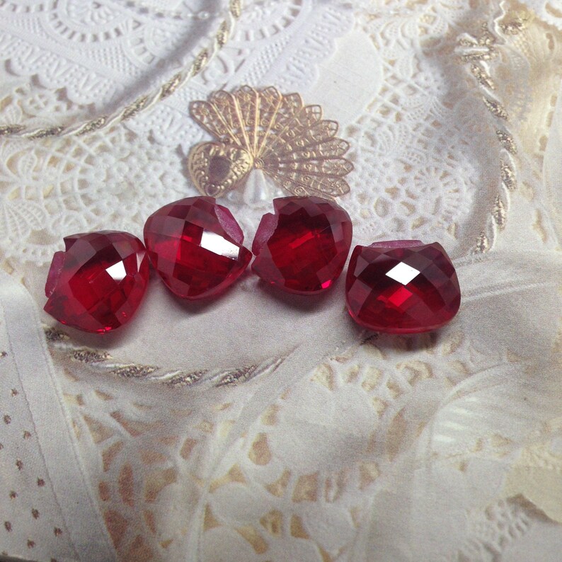 Lab Created Ruby Bead Faceted Checkerboard Synthetic Ruby gemstones loose unmounted jewelry making man-made Unique Multiple available Purse image 7