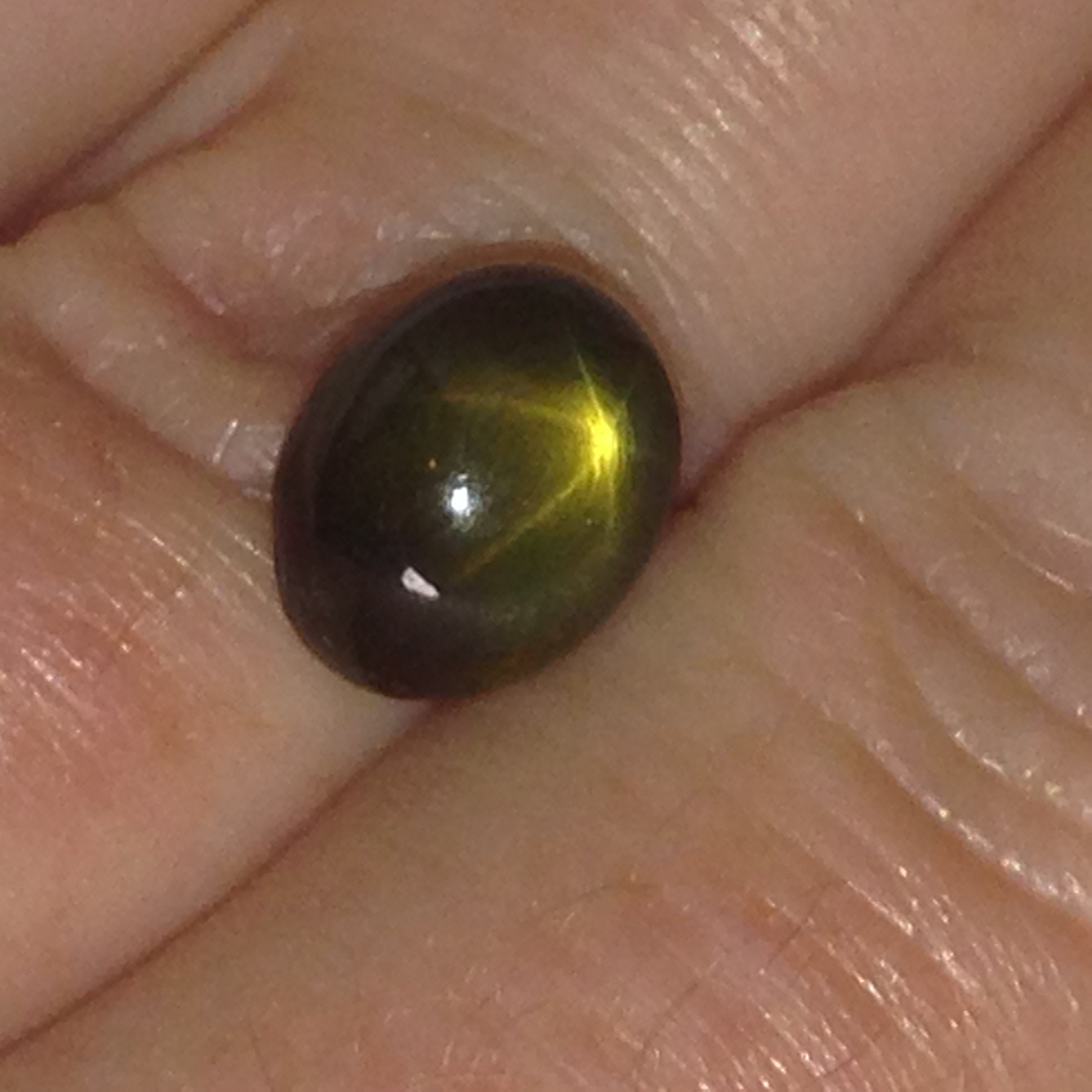 11.9x9.6mm 8.45 carats 6 Ray Natural Black Star Sapphire Loose Gemstone cts Cabochon Wholesale Flowing Gems Corundum September Birthstone