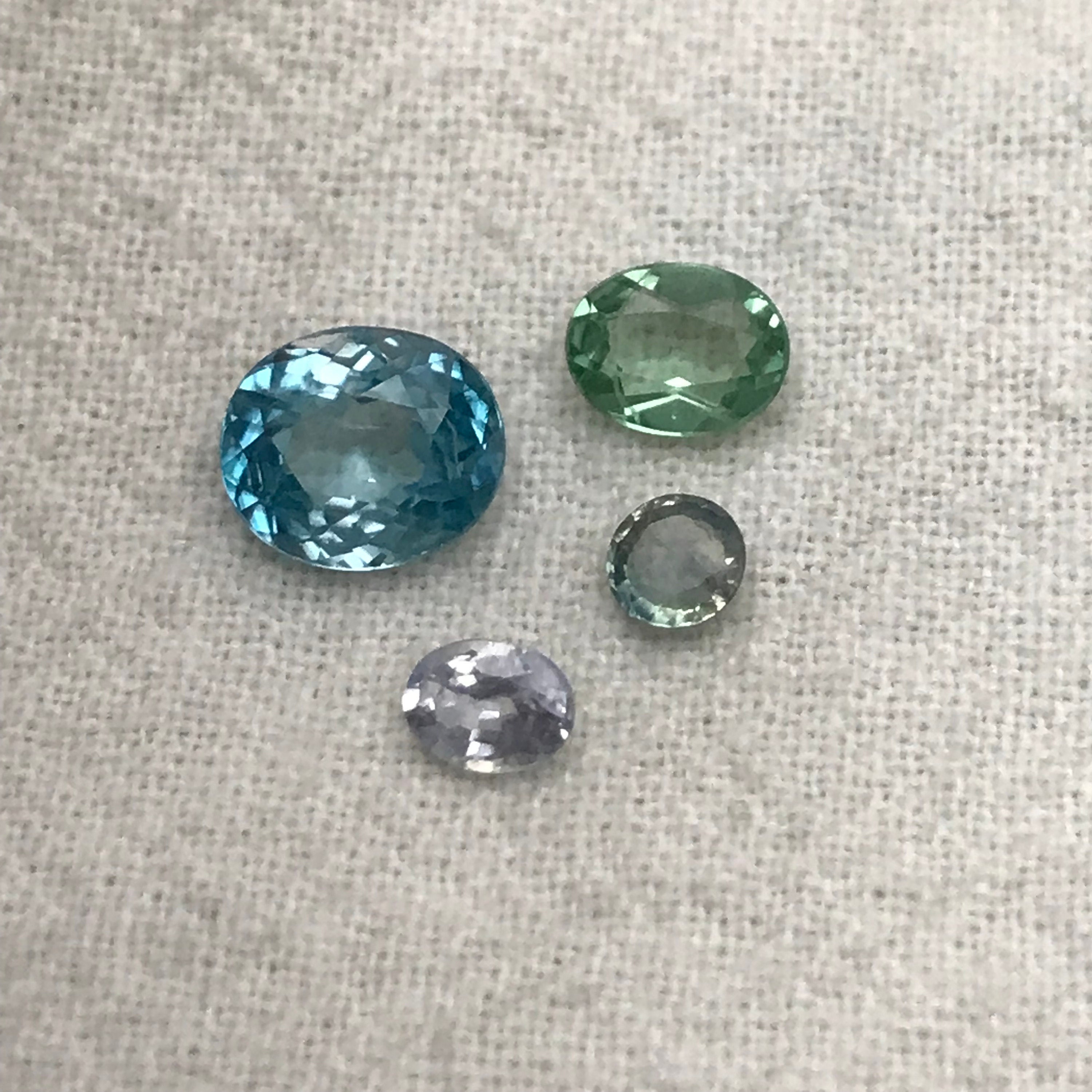 Blue and green gemstones sale