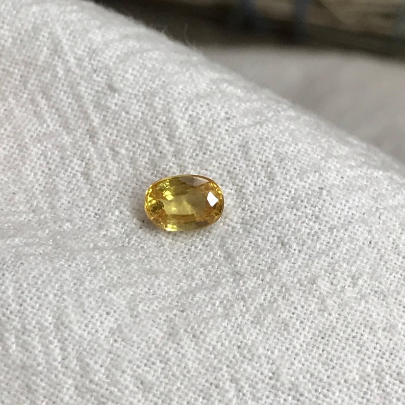 Natural Yellow Sapphire 0.67 Carat 5.8x4.1mm Oval Cut, Beryllium Treated Sapphire, Faceted Loose Gemstone, BE Treated image 7