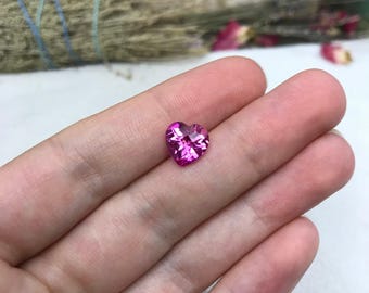 9mm Lab Pink Sapphire 3.59 Carat Heart Cut Unmounted Loose Faceted Gemstone Synthetic Man Made Corundum Pink Gem