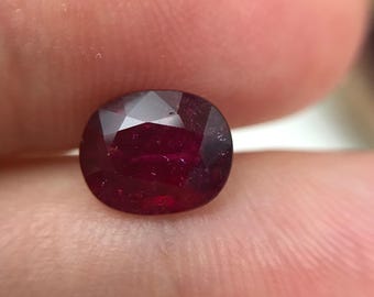 8.5x7mm Rubellite Tourmaline 1.61ct Loose Natural Gemstone Deep Dark Rich Red Purple Fuchsia Natural Gem US Seller
