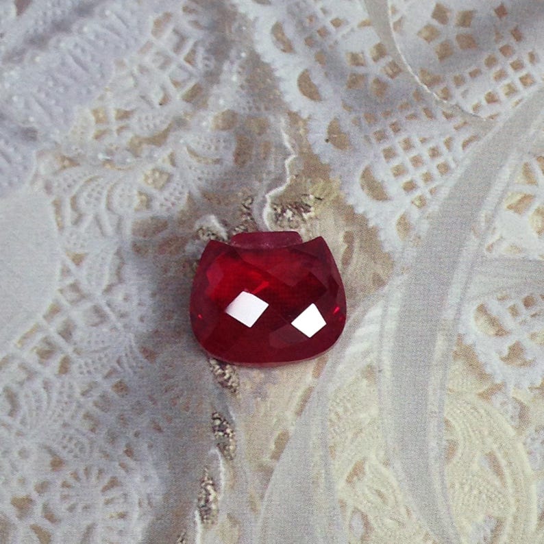 Lab Created Ruby Bead Faceted Checkerboard Synthetic Ruby gemstones loose unmounted jewelry making man-made Unique Multiple available Purse image 4