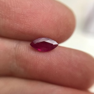 8x4mm Marquise Natural Ruby Heated with Residues 0.55 Carat Ruby, Loose Faceted July Birthstone Pink Red Ruby