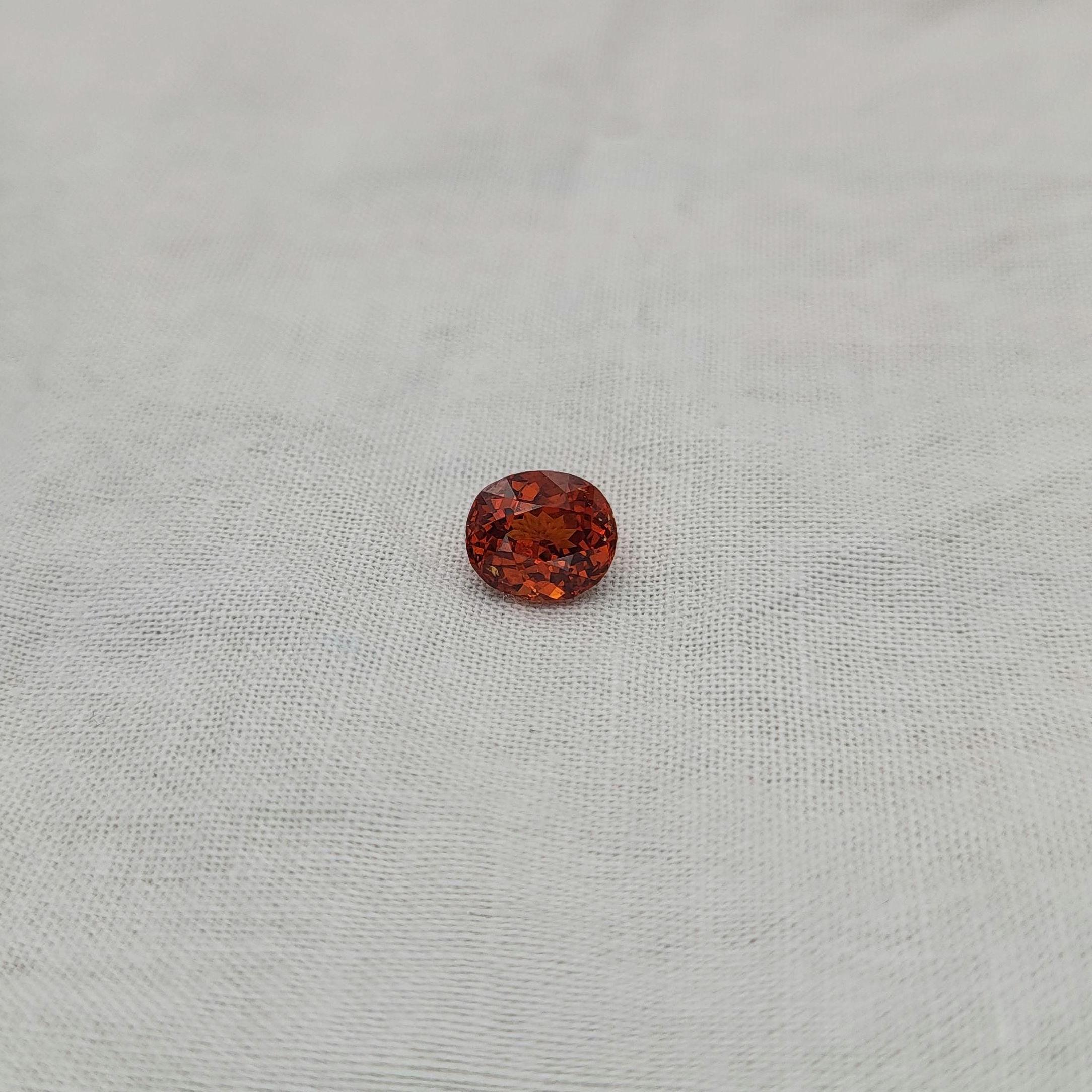 1.53 Ct Natural Reddish Orange Spessartite Garnet 7x6mm Oval