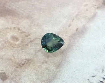 0.59 Carat Natural Bi-Color Sapphire 5.4x4.7mm Pear Corundum Faceted Loose Unmounted Gemstone Earth Mined Gem - US Seller - Peacock Sapphire