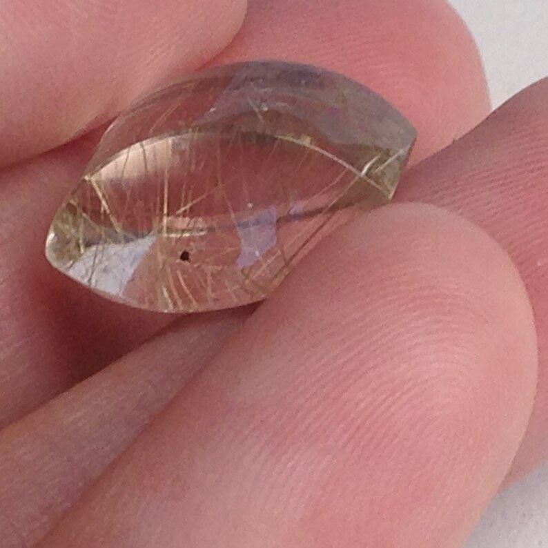 Rutilated Quartz Natural Rutile Gemstone 10.91 Carats 16x11 Etsy