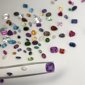 One-Surprise Gemstone! Loose Faceted Precious and Semiprecious Gem, Between 3x4mm-12x8mm, Topaz, Citrine, Amethyst, Ruby, Sapphire, Emerald,