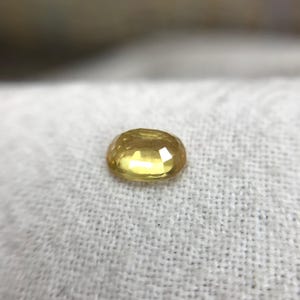 Natural Yellow Sapphire 0.67 Carat 5.8x4.1mm Oval Cut, Beryllium Treated Sapphire, Faceted Loose Gemstone, BE Treated image 5