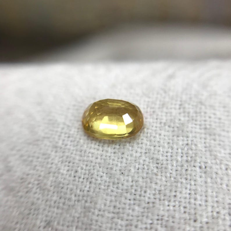 Natural Yellow Sapphire 0.67 Carat 5.8x4.1mm Oval Cut, Beryllium Treated Sapphire, Faceted Loose Gemstone, BE Treated image 5