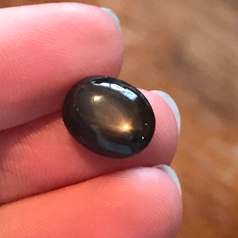 11.9x9.6mm 8.45 carats 6 Ray Natural Black Star Sapphire Loose Gemstone cts Cabochon Wholesale Flowing Gems Corundum September Birthstone