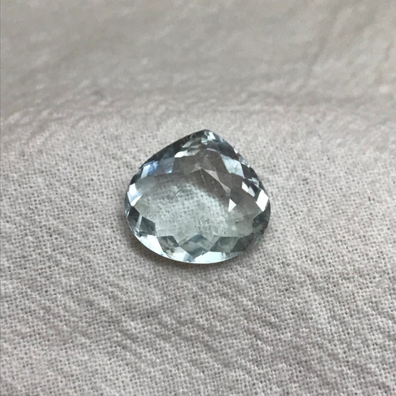 6 Carat Aquamarine 14x13mm Fat Pear Cut Natural Light Blue
