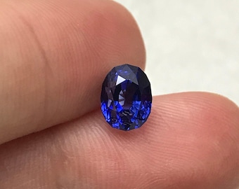 Laboratory-Grown Blue Sapphire GIA Certified 2.71 carat, 7.7x6mm, Natural looking Cut-Modified Oval Mixed Cut