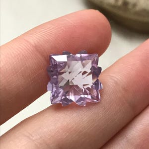 Fancy Cut Lavender Quartz/Amethyst, 9 Carat, 13.5mm, Snowflake Cushion cut, February Birthstone image 1