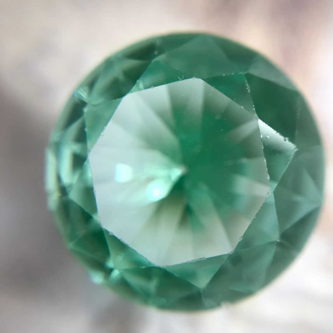 Green Lab Created Spinel 15mm Round Cut 12.5 Carat Man Made Etsy