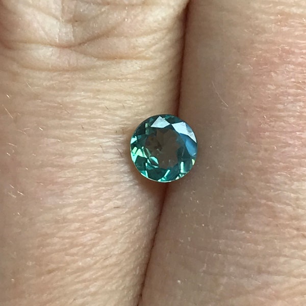 Natural Alexandrite 0.45 Carat cts Chrysoberyl 5mm millimeters round Blue Green Loose Real Gemstone Faceted Gem Rare Color Change 4.7mm