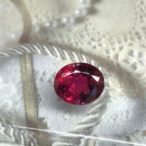 Turmalina rubelita de 12 x 10 mm, 5 ct, piedra preciosa natural suelta, color rojo oscuro intenso, morado y fucsia, gema natural, vendedor en EE. UU.
