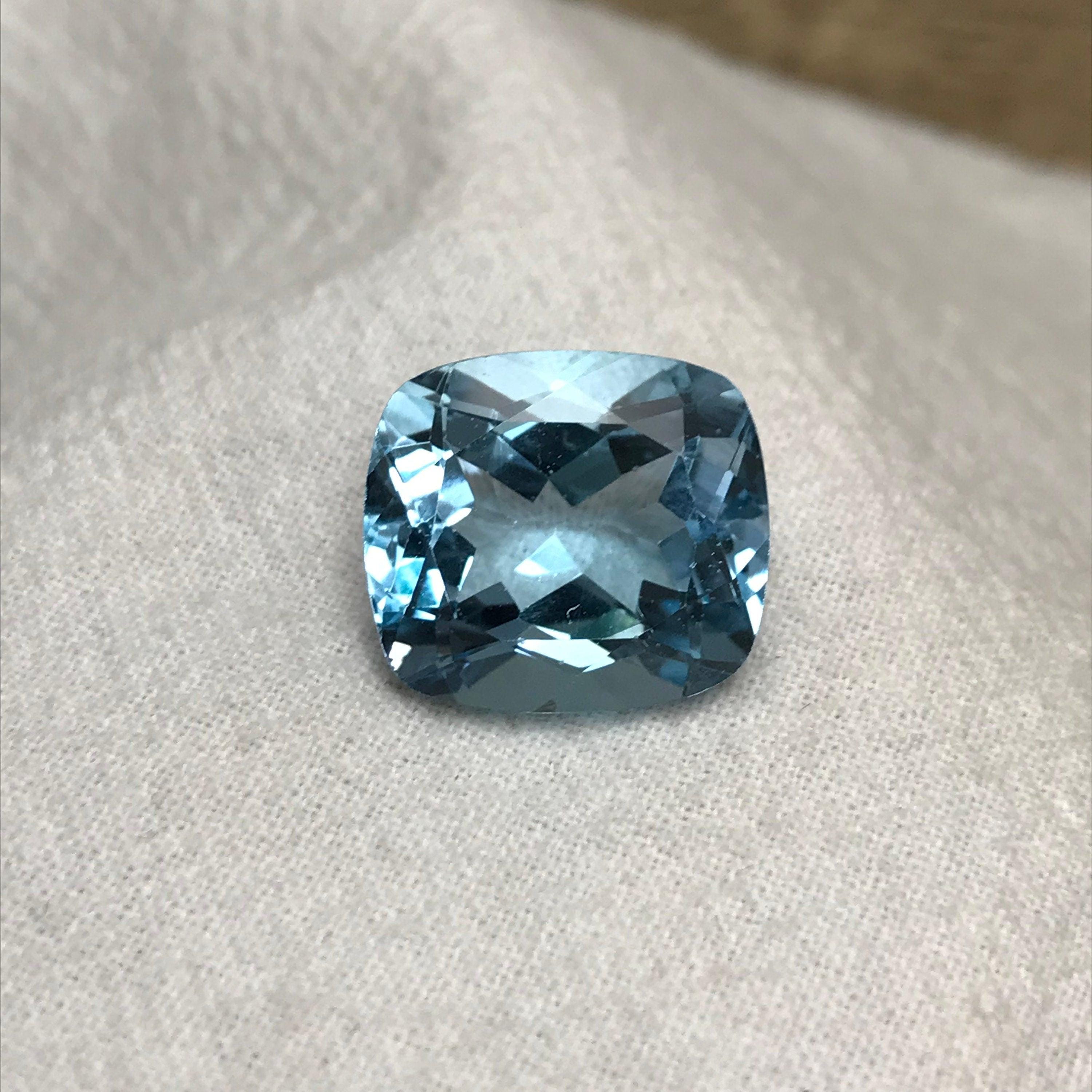 18.56カラット スカイブルートパーズ 16x14.5 クッションカット ルース 