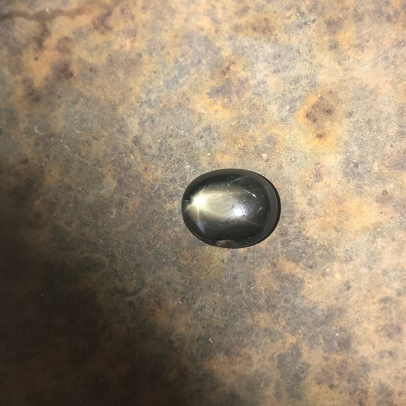 11.9x9.6mm 8.45 carats 6 Ray Natural Black Star Sapphire Loose Gemstone cts Cabochon Wholesale Flowing Gems Corundum September Birthstone