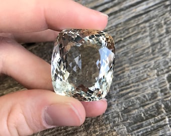 126 Carat Huge Natural Topaz 30x25mm Rectangle Cushion Cut Light Golden Yellow, Faceted Loose Unmounted Gemstone