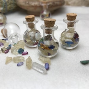 Gemstones in a Bottle, Raw Sunstone  Loose Faceted Chipped Gems, Tiny Precious & Semiprecious Gems, Amethyst, Ruby, Emerald, Surprise Gems