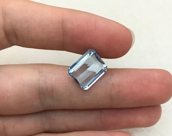 12x10mm Light Blue Aquamarine 5.40 Carats Natural Light Blue Gem Rectangle Cut Loose Faceted Gemstone Beryl 12x10.2mm