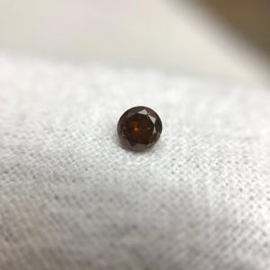 3.2mm Round Brown Orange Diamond, 0.15 Carat Natural Loose Diamond April Birthstone, Tiny Amber 3mm Diamond