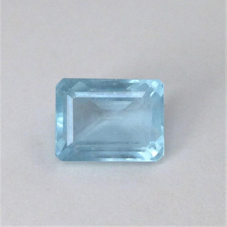 10.4x7.9mm 4.6 Carat Natural Sky Blue Aquamarine Light Blue Gem Rectangle Cut Loose Faceted Gemstone Beryl March Birthstone Wholesale Gem image 2