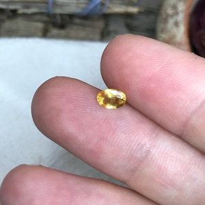 Natural Yellow Sapphire 0.67 Carat 5.8x4.1mm Oval Cut, Beryllium Treated Sapphire, Faceted Loose Gemstone, BE Treated image 9
