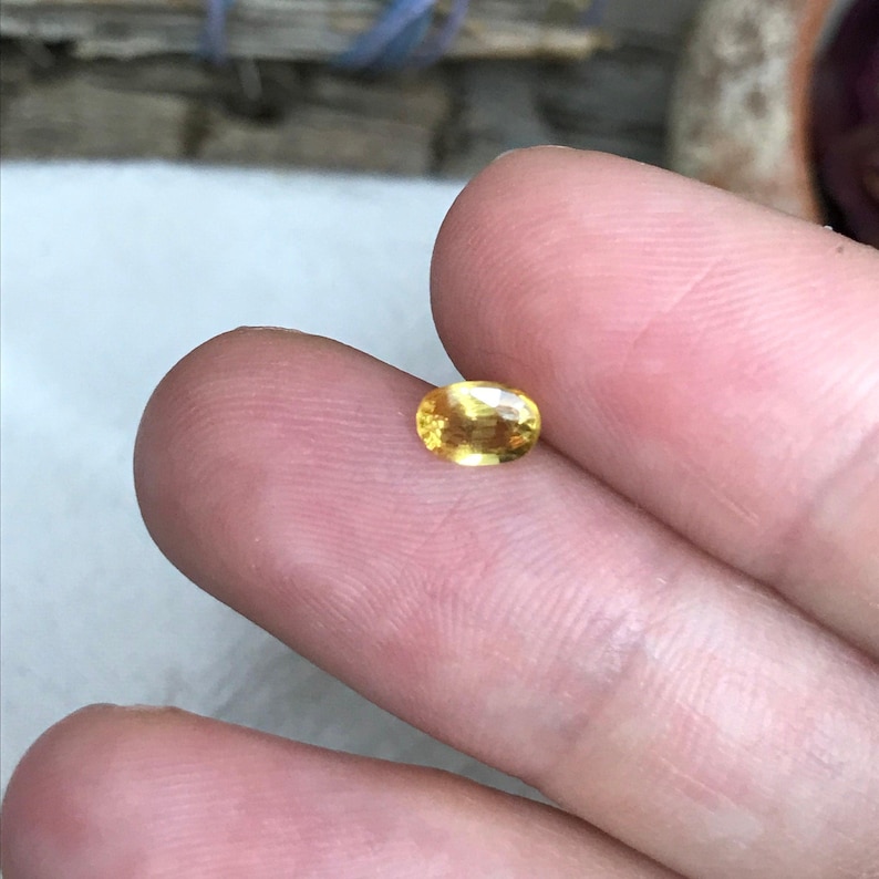 Natural Yellow Sapphire 0.67 Carat 5.8x4.1mm Oval Cut, Beryllium Treated Sapphire, Faceted Loose Gemstone, BE Treated image 9