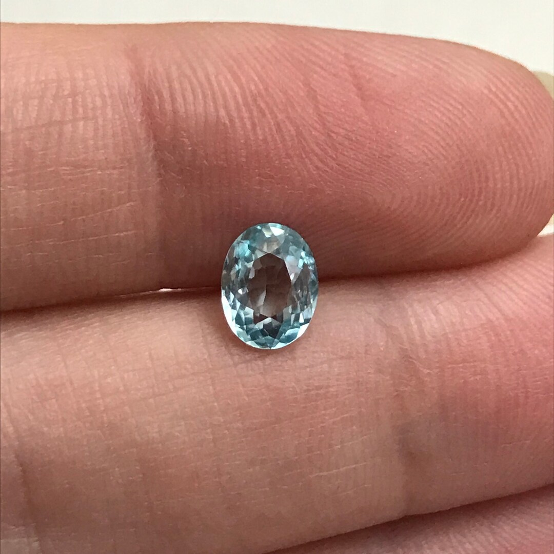 Light Blue Zircon 1.16 Carat Oval Loose 7x5.3mm Gemstone for Etsy