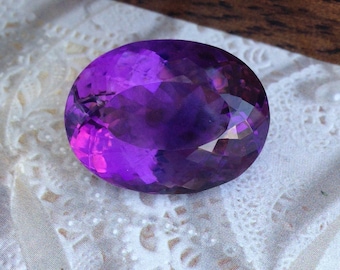 Vacker 35,7 karat 24,5x18,5 mm oval djup lila ametist fin lös ädelsten grossist ädelsten fasetterad för guldsmycken februari födelsesten