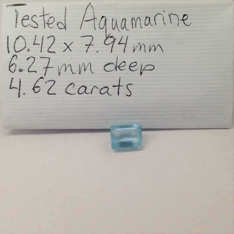 10.4x7.9mm 4.6 Carat Natural Sky Blue Aquamarine Light Blue Gem Rectangle Cut Loose Faceted Gemstone Beryl March Birthstone Wholesale Gem image 10