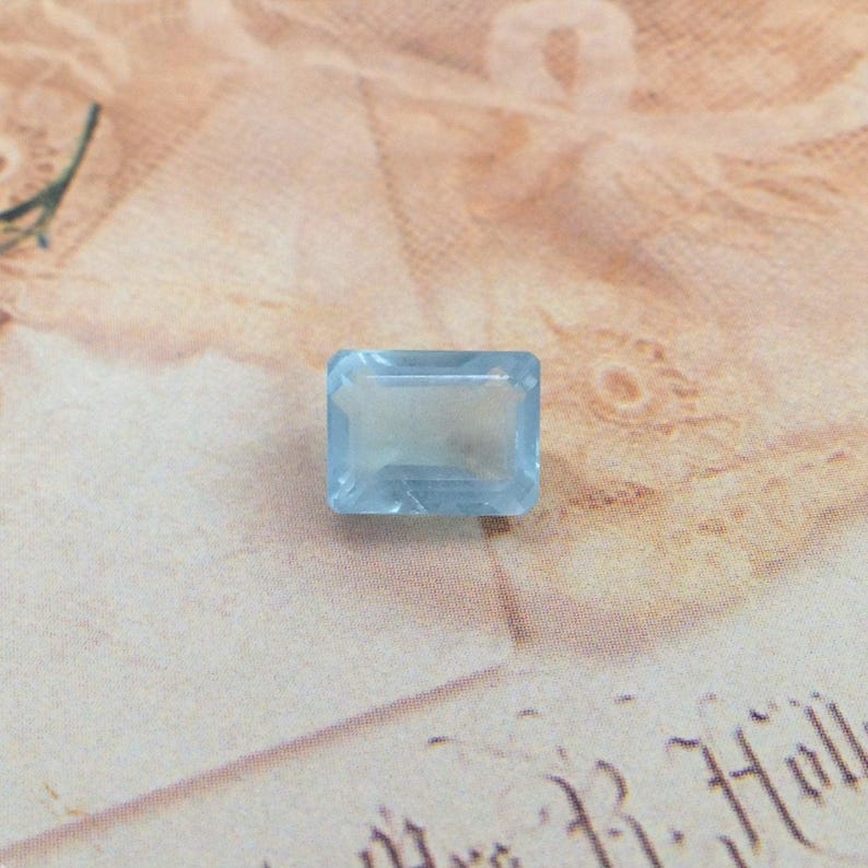 10.4x7.9mm 4.6 Carat Natural Sky Blue Aquamarine Light Blue Gem Rectangle Cut Loose Faceted Gemstone Beryl March Birthstone Wholesale Gem image 5